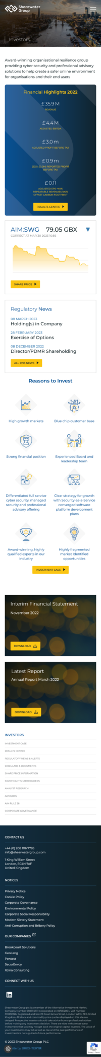 Shearwater Mobile Screen